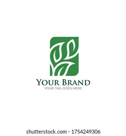 Simple Abstract Leaf Plant  Logo Design