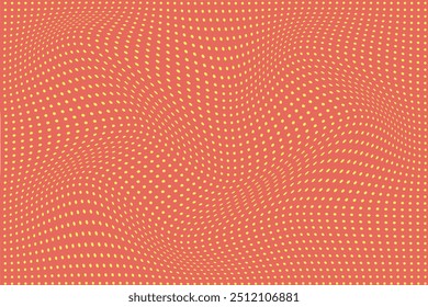 simple abstract lemonade color small polka dot wavy distort pattern on banana split color background the pattern of polka dot