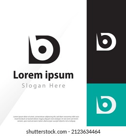 Simple abstract letter BD or DB logo design template