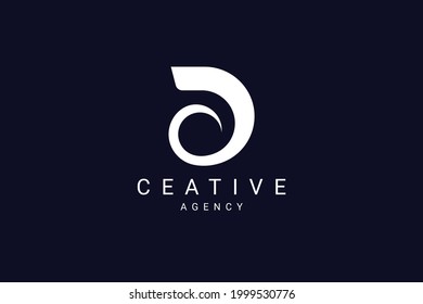 Logotipo de letra abstracta simple D