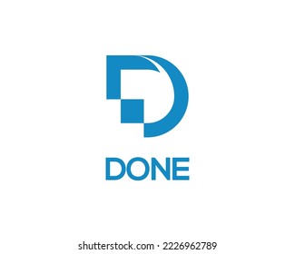 Plantilla de diseño del logotipo D de letra simple y abstracta sobre fondo blanco. adecuado para el diseño del logotipo.