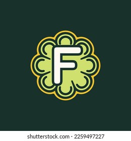 simple and abstract letter F vegetable plant logo