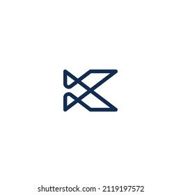 Letra simple abstracta K diseño de logotipo de monograma