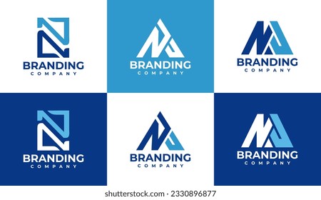 Simple abstract letter N A AN NA logo design. Modern initial NA logo branding.