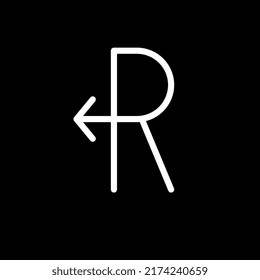 simple abstract letter r arrow logo design template
