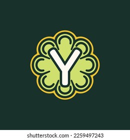 letra simple y abstracta logotipo de la planta vegetal Y