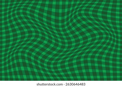 simple abstract light dark green color plaid check wavy distort line pattern wavy green gingham checkered texture