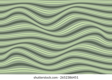 simple abstract light dark green color wavy distort line pattern dark color background wavy striped lines optical illusion in shades of green