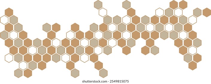simple abstract light deep brown color different shape creative hexagon honeycomb polygon pattern  brown and gold pattern on it