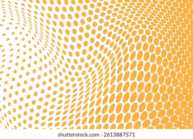 simple abstract light orange color halftone blend polka dot wavy pattern abstract orange dot wave pattern
