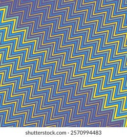  simple abstract light past ,yellow, and blue colour thik to thin daigonal zig zac line pattern on purple colour background.