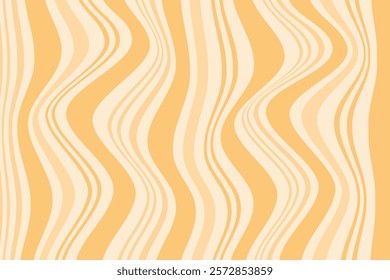 simple abstract light peach yellow color vertical wavy distort line pattern on light yellow background wavy cream lines background that can be used as a background or texture