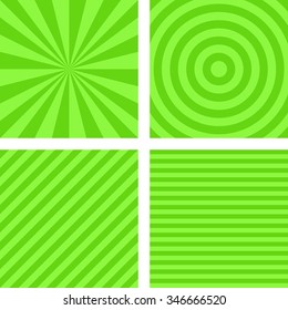 Simple abstract lime color striped pattern background set