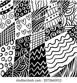 Simple abstract line art design. Hand drawing illustration. 