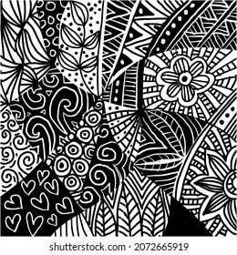 Simple abstract line art design. Hand drawing illustration. 