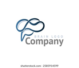 simple abstract line brain logo design template illustration inspiration