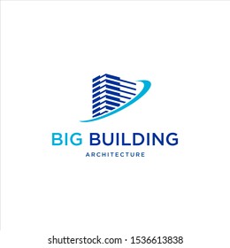 simple abstract line high building for modern realty business company logo design inspiration