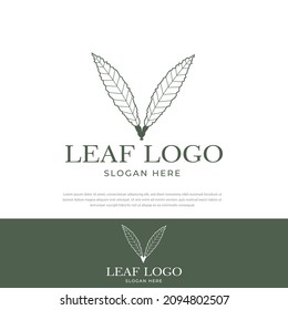 Hoja de logotipo de estilo de línea abstracta simple, para empresas de salud, pegatinas, símbolos,icono