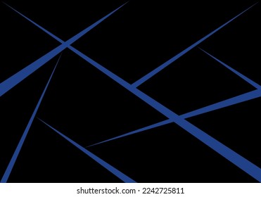 Simple Abstract Lines in Blue on a Black Background