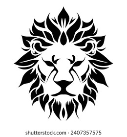 simple logo abstracto de cabeza de león vector ilustración icónica