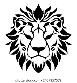 simple logo abstracto de cabeza de león vector ilustración icónica