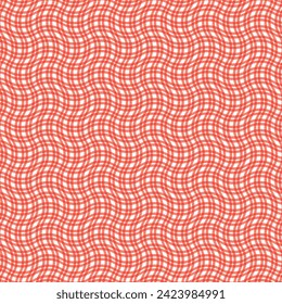 simple abstract lite orange color plaid check zig zag pattern on white background