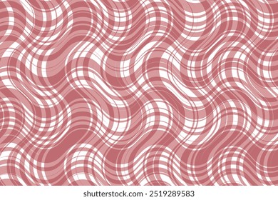 simples abstrato leve cor macia padrão ckeck padrão sem emenda de linhas onduladas vermelhas e rosadas em um fundo rosa