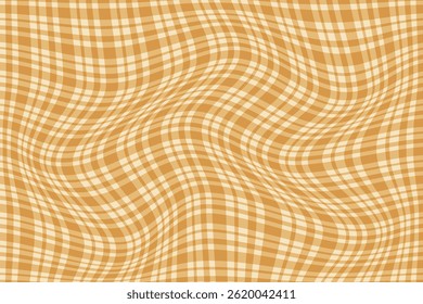 simple abstract lite soft cream color wavy plaid check line pattern creamy wavy checkered background with a pattern of squares wavy gingham checkered pattern in warm tones