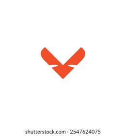 A simple, abstract logo design featuring the letter "V" with unique, curved lines.