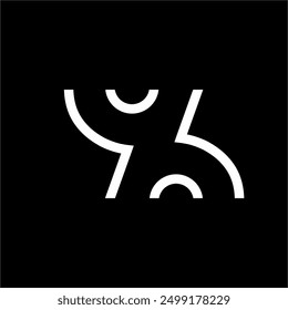 Simple abstract logo design of numbers 8, 46, 96.