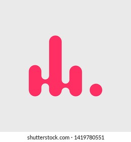 Simple abstract logo design template. Creative technology red logo with flat style isolated on grey background.  Beautiful and simple element.
