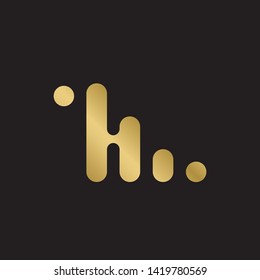 Simple abstract logo design template. Creative technology gold logo isolated on black background.  Beautiful and simple element.