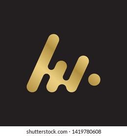 Simple abstract logo design template. Creative technology gold logo isolated on black background.  Beautiful and simple element.