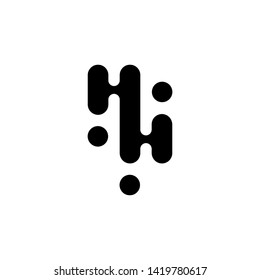 Simple abstract logo design template. Creative technology black logo with flat style isolated on white background.  Beautiful and simple element.