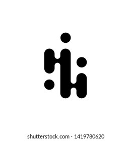 Simple abstract logo design template. Creative technology black logo with flat style isolated on white background.  Beautiful and simple element.