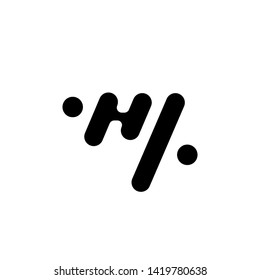 Simple abstract logo design template. Creative technology black logo with flat style isolated on white background.  Beautiful and simple element.