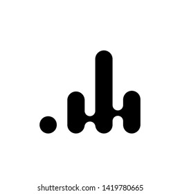 Simple abstract logo design template. Creative technology black logo with flat style isolated on white background.  Beautiful and simple element.