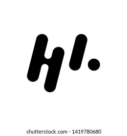 Simple abstract logo design template. Creative technology black logo with flat style isolated on white background.  Beautiful and simple element.