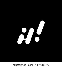 Simple abstract logo design template. Creative technology white logo with flat style isolated on black background.  Beautiful and simple element.