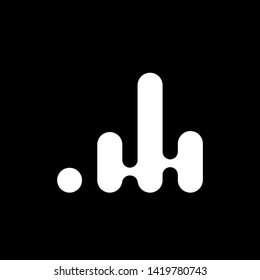 Simple abstract logo design template. Creative technology white logo with flat style isolated on black background.  Beautiful and simple element.