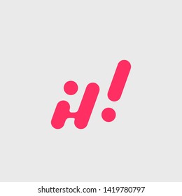Simple abstract logo design template. Creative technology red logo with flat style isolated on grey background.  Beautiful and simple element.