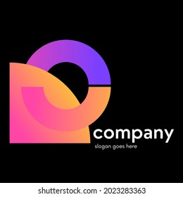 simple abstract logo design for your business - black background