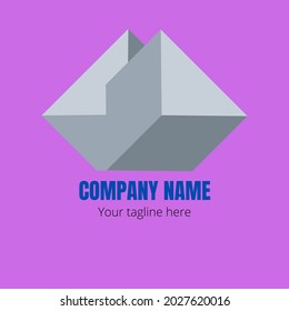 simple abstract logo design for your business on purple background