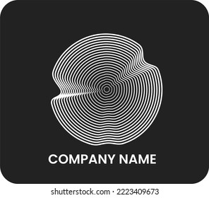 Logotipo de resumen simple Vector de desintegración circular geométrica 
