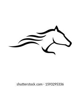 simple abstract logo horse racing