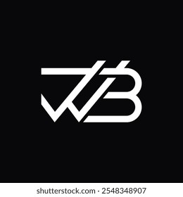 simple and abstract logo of letter W and B