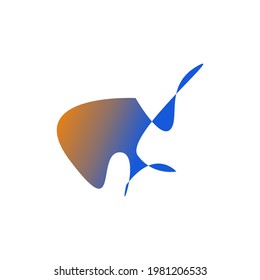 Simple abstract logo in the shape of a fish