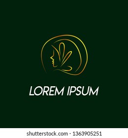 simple abstract logo, sign, symbol or icon for hijab muslimah is mean multi talent women with scarf model