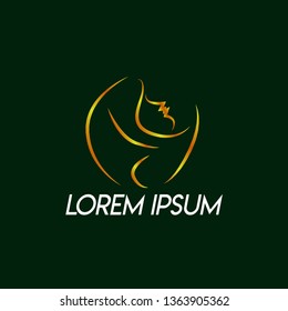 simple abstract logo, sign, symbol or icon for hijab muslimah is mean multi talent women with scarf model