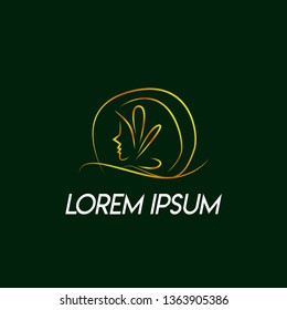 simple abstract logo, sign, symbol or icon for hijab muslimah is mean multi talent women with scarf model